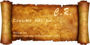 Czeider Réka névjegykártya
